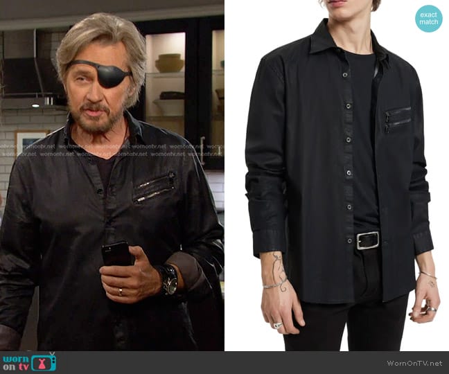 John Varvatos Slim Fit Button-Up Shirt Jacket worn by Steve (Stephen Nichols) on Days of our Lives
