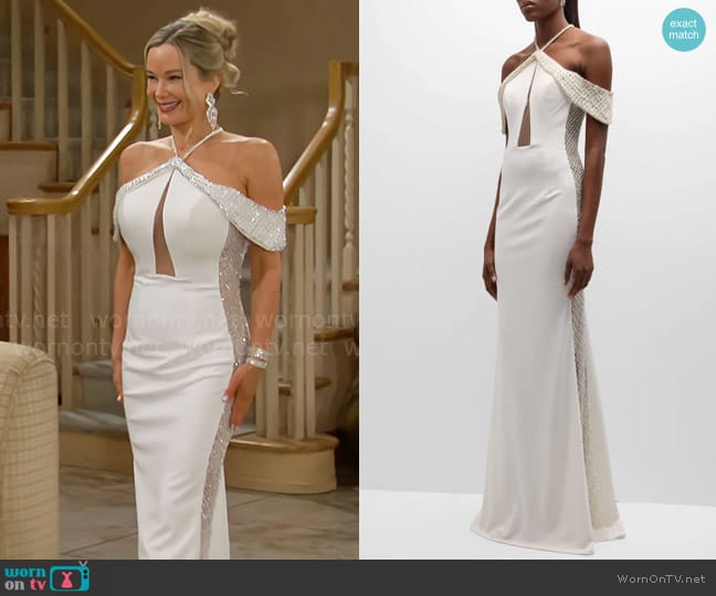 Jovani Cutout Open-Back Bead & Rhinestone Gown worn by Donna Logan (Jennifer Gareis) on The Bold and the Beautiful