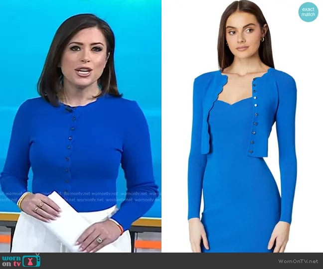 Ted Baker Kklara Scallop Trim Cardigan worn by Chloe Melas on Today