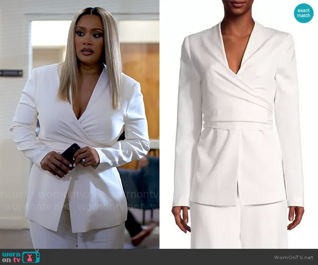 Lafayette 148 NY Francois Stretch-Silk Blazer worn by Fatima (Crystal Hayslett) on Tyler Perrys Sistas