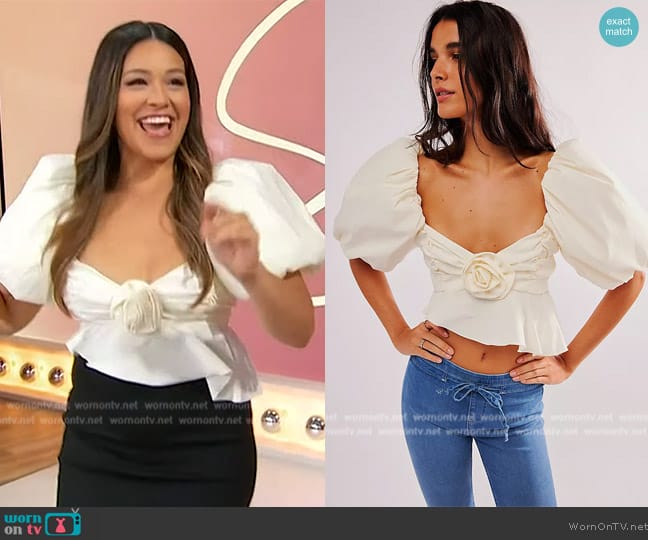 For Love & Lemons Judith Crop Blouse worn by Gina Rodriguez on Sherri