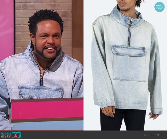 MNML Half-Zip Denim Pullover worn by Jawn Murray on Sherri