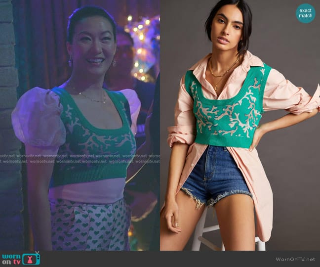 Maeve Denise Sweater Crop Top worn by Sumi (Kara Wang) on Good Trouble