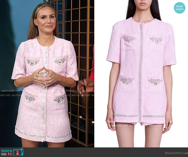 Maje Ipop Beaded Minidress worn by Keltie Knight on E! News