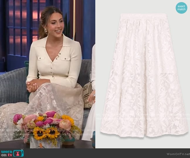 Maje Sequin Maxi Skirt worn by Sophia Stallone on The Kelly Clarkson Show