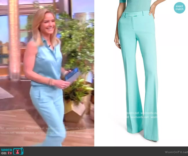 Michael Kors Collection Haylee Flare Crepe Trousers worn by Sara Haines on The View