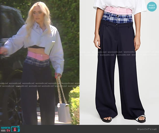Natasha Zinko 3-waist Wide Leg Trousers In Black Multi worn by Erika Jayne on The Real Housewives of Beverly Hills