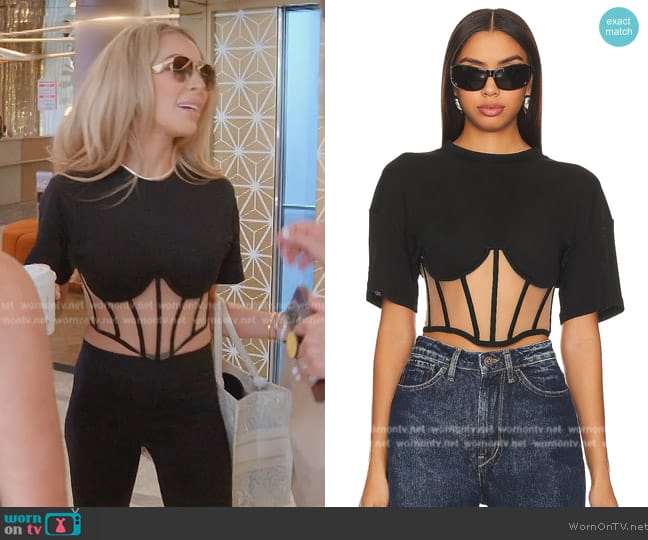 RTA Short Sleeve Corset Top worn by Lisa Hochstein (Lisa Hochstein) on The Real Housewives of Miami