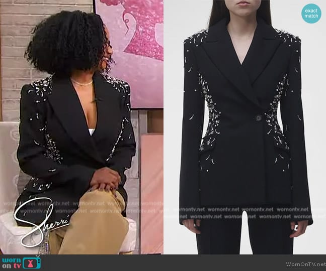 Simkhai Getty Embellished Single-Breasted Blazer worn by Janell Stephens on Sherri