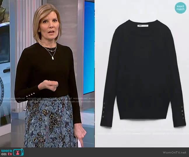 Zara Basic Knit Sweater worn by Kate Snow on NBC News Daily