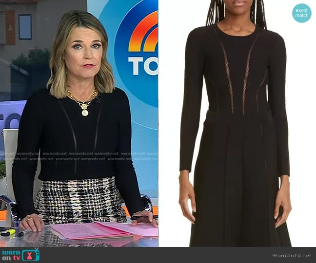 Zimmermann Luminosity Paneled Knit Top worn by Savannah Guthrie on Today