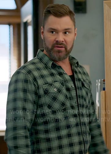 Adam’s green checked shirt on Chicago PD