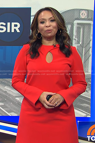 Adelle’s red keyhole dress on Today
