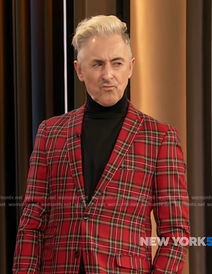 Alan Cumming’s red plaid blazer on The Drew Barrymore Show