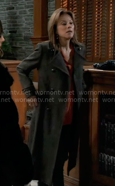Alexis’s long herringbone coat on General Hospital