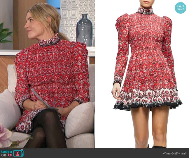 Alice + Olivia Elvira Dress worn by Amanda Kloots on The Talk