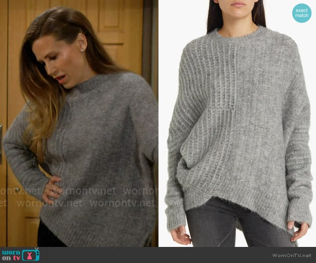All Saints Selena Asymmetric Sweater worn by Heather Stevens (Vail Bloom) on The Young and the Restless