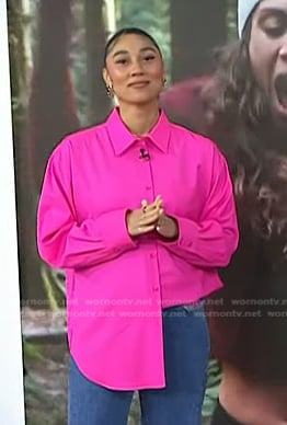 Ally’s fuchsia pink shirt on Today