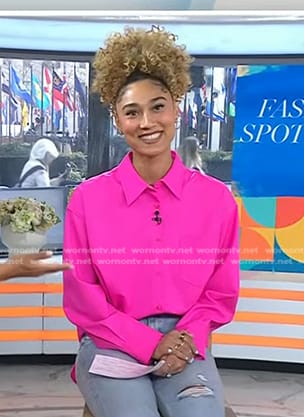 Ally’s fuchsia pink shirt on Today