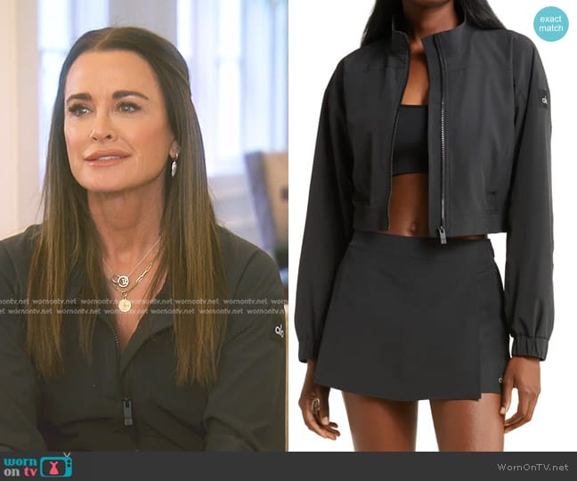 Alo Yoga Clubhouse Crop Jacket worn by Kyle Richards on The Real Housewives of Beverly Hills