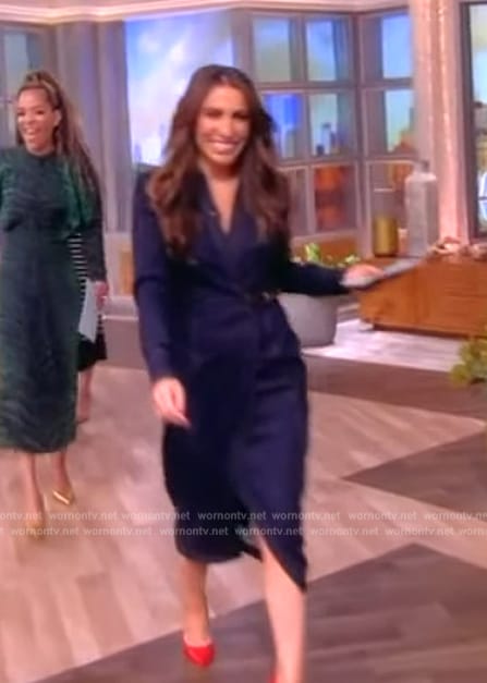 Alyssa’s denim wrap dress on The View