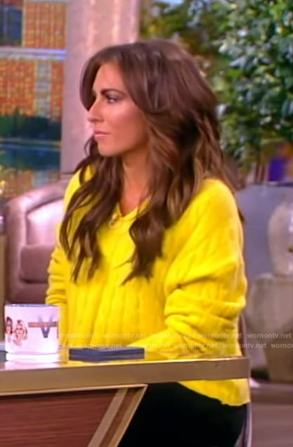 Alyssa’s yellow cable knit sweater on The View
