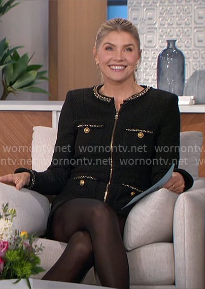 Amanda’s black and gold romper on The Talk