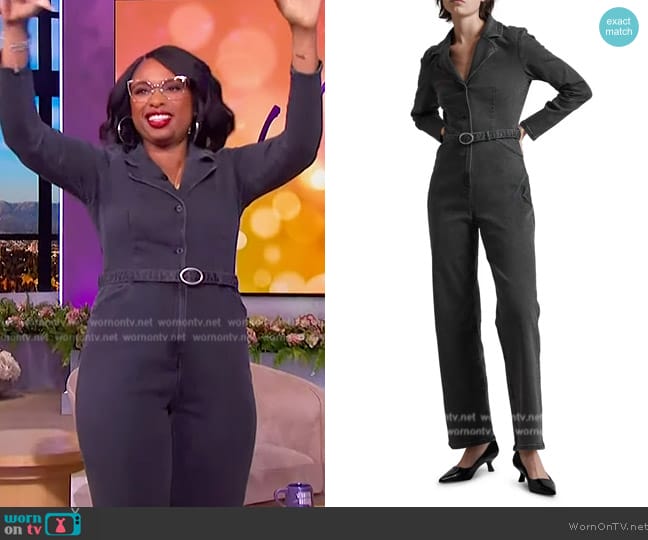 & Other Stories Belted Long Sleeve Denim Jumpsuit worn by Jennifer Hudson on The Jennifer Hudson Show
