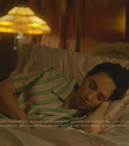 Ana’s green stripe pajamas on Death and Other Details