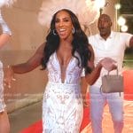 Annemarie’s white embellished maxi dress on The Real Housewives of Beverly Hills