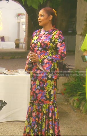 Garcelle’s floral print maxi dress on The Real Housewives of Beverly Hills