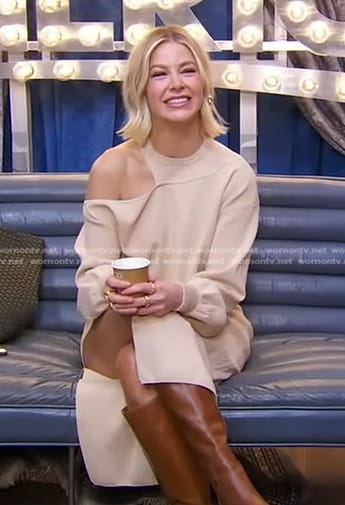 Ariana Madix’s beige cutout sweater and skirt on Good Morning America