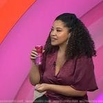 Arianna’s burgundy wrap dress on Today