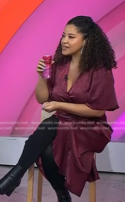 Arianna’s burgundy wrap dress on Today