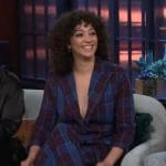 Arielle Siegel’s plaid blazer and pants on The Kelly Clarkson Show