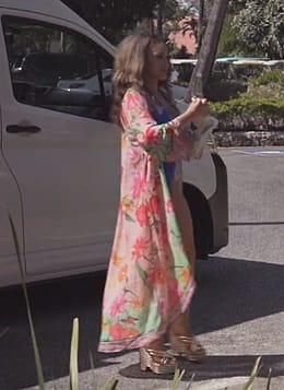 Ashley’s floral print coverup on The Real Housewives of Potomac