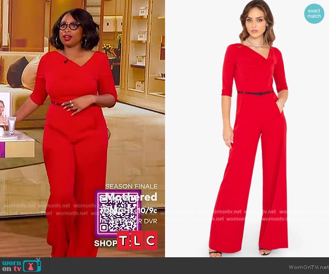 Black Halo Classic 3/4 Sleeve Jackie O Jumpsuit worn by Jennifer Hudson on The Jennifer Hudson Show