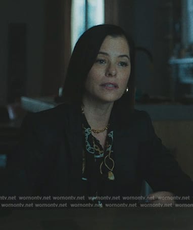 Other Janes’ black printed blouse on Mr. & Mrs. Smith