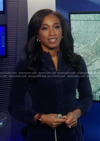 Brittany’s navy corduroy shirtdress on Good Morning America