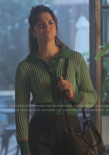 Callie’s green knit cardigan on Good Trouble