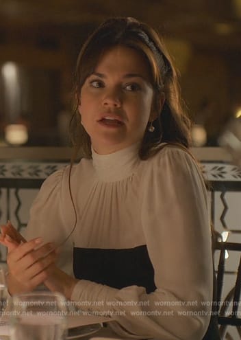 Callie’s white two-tone dress on Good Trouble