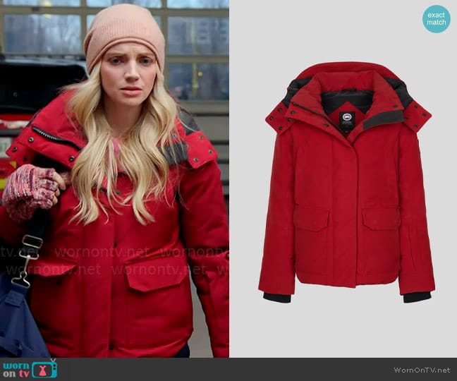 Canada Goose Blakely Parka in Redwood worn by Sylvie Brett (Kara Killmer) on Chicago Fire