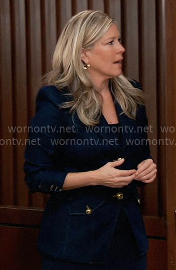 Carly’s denim blazer with gold buttons on General Hospital