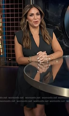 Carolina’s black wrap mini dress on E! News