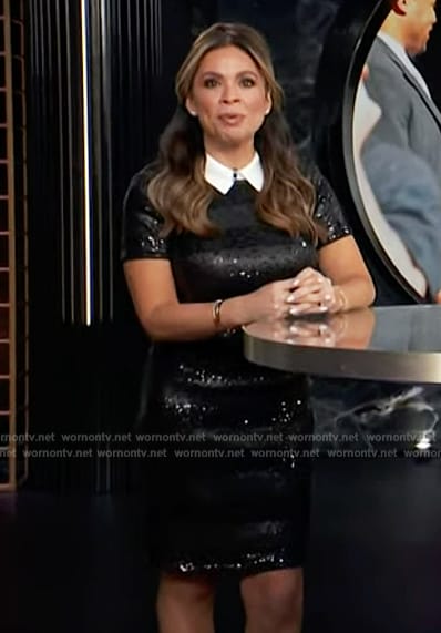 Carolina’s black sequin mini dress on E! News