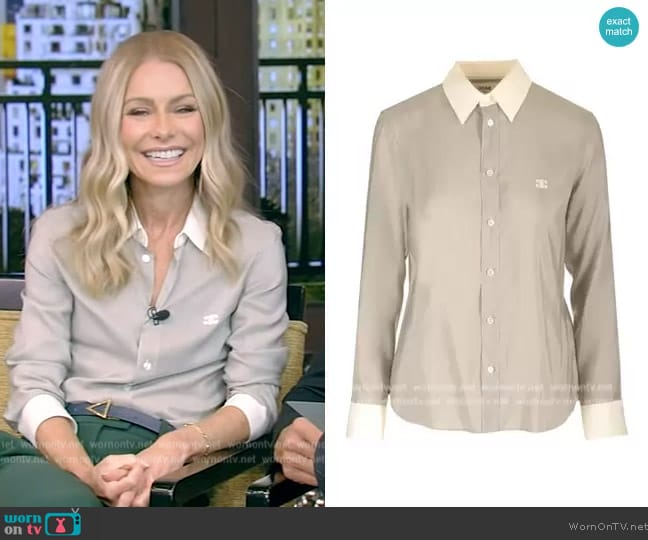Celine Romy Shirt worn by Kelly Ripa on Live with Kelly and Mark