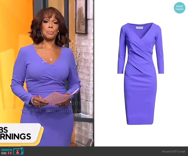 Chiara Boni La Petite Robe Midi Dress worn by Gayle King on CBS Mornings