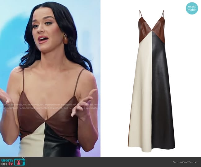 Chloe Leather Patchwork Slipdress worn by Katy Perry on American Idol