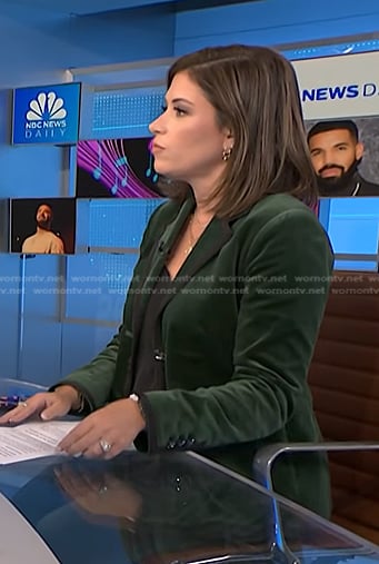 Chloe’s green velvet blazer on NBC News Daily