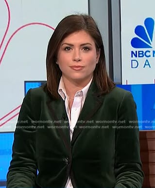 Chloe’s green velvet blazer on NBC News Daily